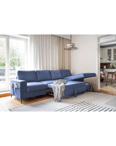 S-MAX Lofty Lilly Ecksofa, umwandelbar, rechtwinklig, marineblau, 306 x 150 x 84 cm