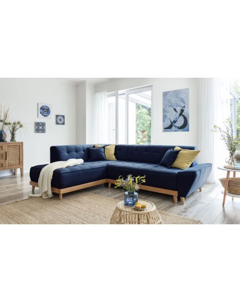 Rechts converteerbare hoekbank Dazzling Daisy 6pl Marineblauw- 253x190x77 cm