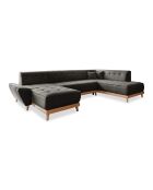 8-plättriges ausziehbares linkes Ecksofa Dazzling Daisy Anthracite- 330x190x77 cm