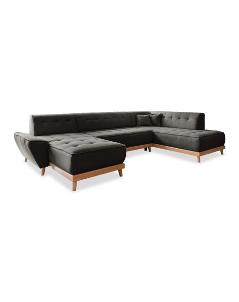 8-plättriges ausziehbares linkes Ecksofa Dazzling Daisy Anthracite- 330x190x77 cm