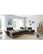 8-plättriges ausziehbares linkes Ecksofa Dazzling Daisy Anthracite- 330x190x77 cm