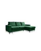 Divano angolare convertibile ad angolo retto Lofty Lilly verde smeraldo - 236x148x84 cm