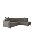 L Wandelbares Ecksofa; rechte Ecke Lazy Lukka Dark Grey- 247x191x85 cm