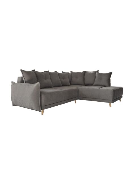 L Wandelbares Ecksofa; rechte Ecke Lazy Lukka Dark Grey- 247x191x85 cm