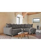 L Wandelbares Ecksofa; rechte Ecke Lazy Lukka Dark Grey- 247x191x85 cm
