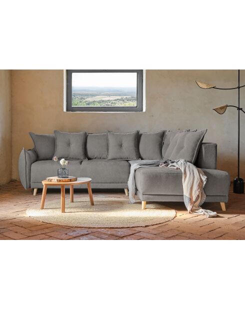 L Wandelbares Ecksofa; rechte Ecke Lazy Lukka Dark Grey- 247x191x85 cm