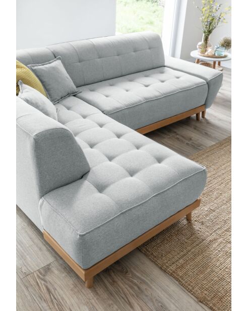 Ecksofa 6l links konvertierbar Dazzling Daisy Hellgrau- 253x190x77 cm