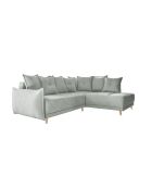 L Wandelbares Ecksofa; rechte Ecke Lazy Lukka Hellgrau- 247x191x85 cm