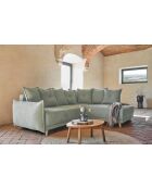 L Wandelbares Ecksofa; rechte Ecke Lazy Lukka Hellgrau- 247x191x85 cm