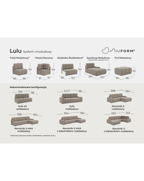 Divano angolare convertibile S-MAX Left Lulu Red - 338x184x94 cm