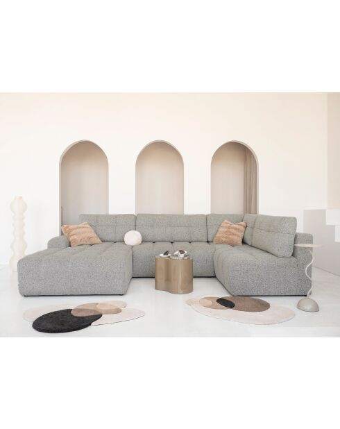 Lulu grijze omvormbare U-hoekbank links - 333x187x94 cm