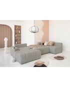 Lulu grijze omvormbare U-hoekbank links - 333x187x94 cm