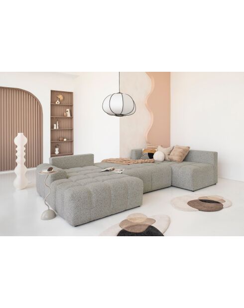 Lulu grijze omvormbare U-hoekbank links - 333x187x94 cm