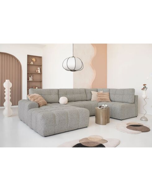 Lulu grijze omvormbare U-hoekbank links - 333x187x94 cm