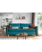 Charmante Charlie Slim Turkooise converteerbare 3-zitsbank - 225x90x85 cm