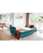 Charmante Charlie Slim Turkooise converteerbare 3-zitsbank - 225x90x85 cm