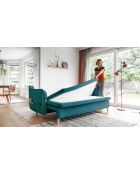 Charmante Charlie Slim Turkooise converteerbare 3-zitsbank - 225x90x85 cm