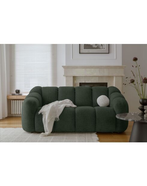 Donkergroene tweezitsbank Shell - 190x109x75 cm