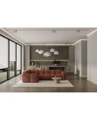 Festes L-Ecksofa, links Cloud Terracotta - 260x197x76 cm