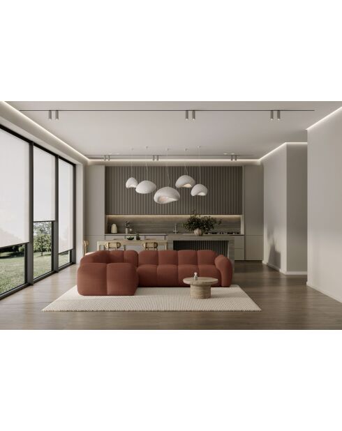 Vaste hoekbank L, links Cloud Terracotta - 260x197x76 cm