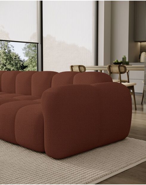 Vaste hoekbank L, links Cloud Terracotta - 260x197x76 cm