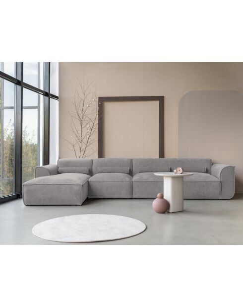 Sofá angular M fijo, izquierdo Flex Felix Gris- 340x154x70 cm