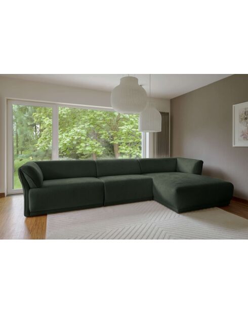Divano angolare destro Gatsby Fixed M Verde scuro - 338x175x87 cm