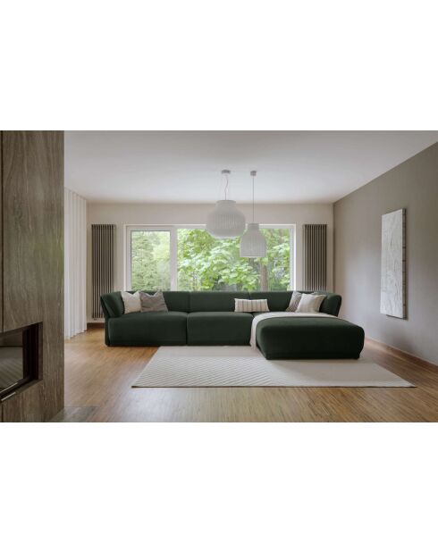 Divano angolare destro Gatsby Fixed M Verde scuro - 338x175x87 cm