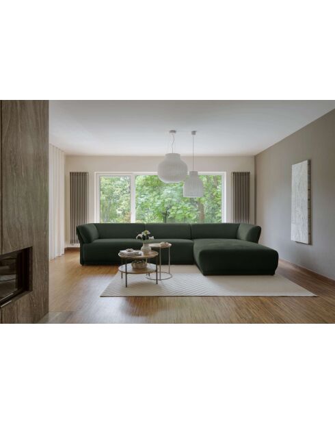 Divano angolare destro Gatsby Fixed M Verde scuro - 338x175x87 cm