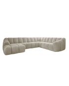 Vaste U-hoekbank links, beige, 330x265x75 cm