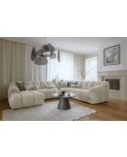 Vaste U-hoekbank links, beige, 330x265x75 cm