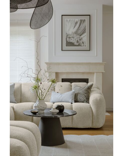 Vaste U-hoekbank links, beige, 330x265x75 cm