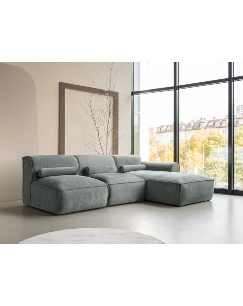 Divano angolare fisso XS, destro Flex Felix Olive- 244x154x70 cm