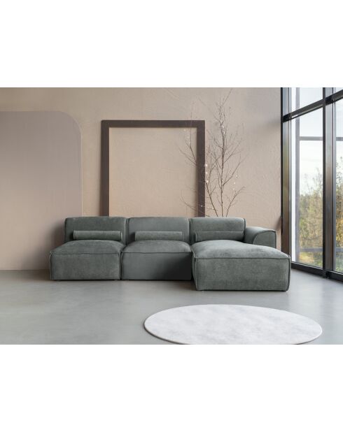 Divano angolare fisso XS, destro Flex Felix Olive- 244x154x70 cm