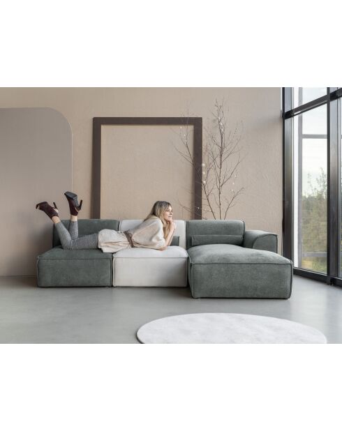 Divano angolare fisso XS, destro Flex Felix Olive- 244x154x70 cm