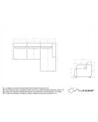 Divano angolare fisso XS, destro Flex Felix Olive- 244x154x70 cm