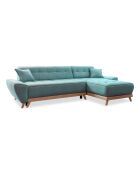 canapé d'angle 4pl gauche convertible Dazzling Daisy Turquoise- 260x166x77 cm