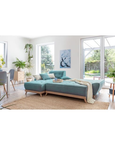 Dazzling Daisy Turquoise, umwandelbares Ecksofa, links, 4 Stück — 260 x 166 x 77 cm