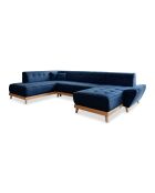 8-plättriges umwandelbares rechtes Ecksofa Dazzling Daisy Marineblau- 330x190x77 cm