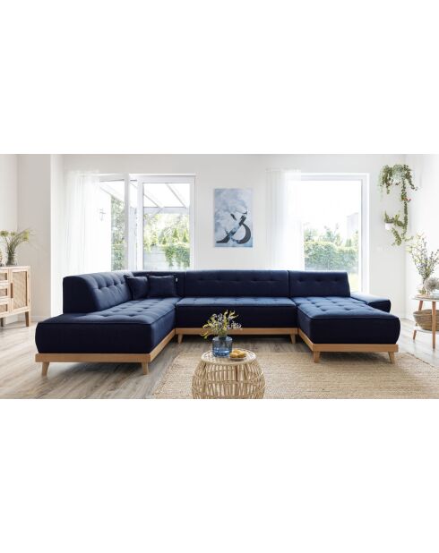 8-plättriges umwandelbares rechtes Ecksofa Dazzling Daisy Marineblau- 330x190x77 cm