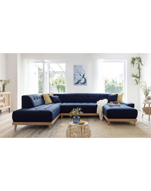 8-plättriges umwandelbares rechtes Ecksofa Dazzling Daisy Marineblau- 330x190x77 cm