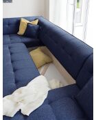 8-plättriges umwandelbares rechtes Ecksofa Dazzling Daisy Marineblau- 330x190x77 cm