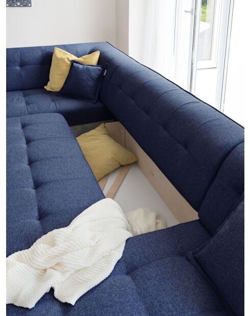 8-plättriges umwandelbares rechtes Ecksofa Dazzling Daisy Marineblau- 330x190x77 cm