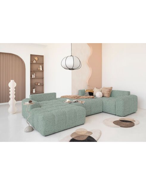 Canapé d'angle Convertible U Gauche Lulu Vert- 333x213x94 cm