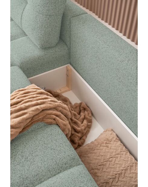 Canapé d'angle Convertible U Gauche Lulu Vert- 333x213x94 cm