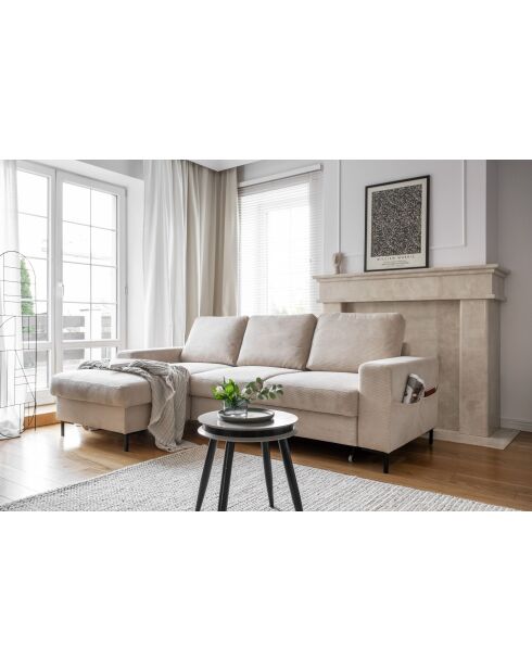 Divano angolare sinistro convertibile Lofty Lilly beige - 236x148x84 cm