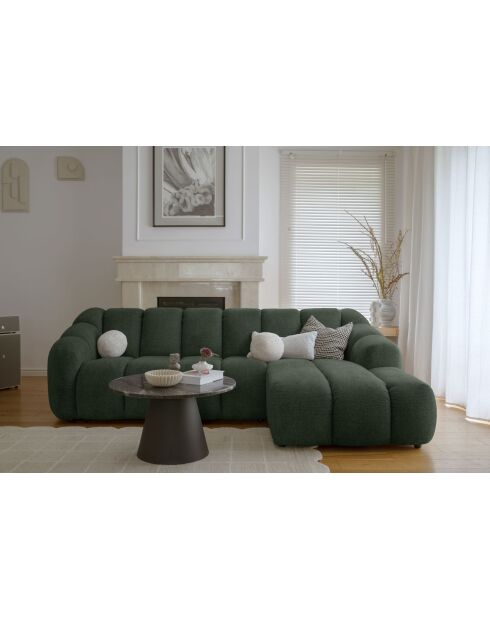 Canapé d'angle Fixe S droit Shell Vert foncé- 255x165x75 cm