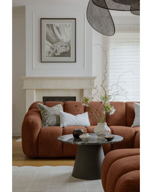 Feste U-förmige, rechte Ecksofaschale, Terrakotta, 330 x 265 x 75 cm