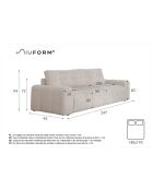 LULU grijze converteerbare 3-zitsbank - 247x96x94 cm