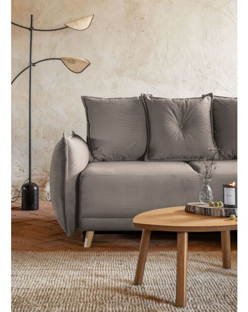 L Wandelbares Ecksofa; rechte Ecke Lazy Lukka Latte- 247x191x85 cm